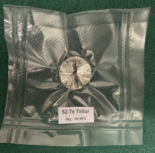 *OFFERTA* 36g Tellur Metallo 99,99% 52 Te Tellurio Element Sample Rare Earth
