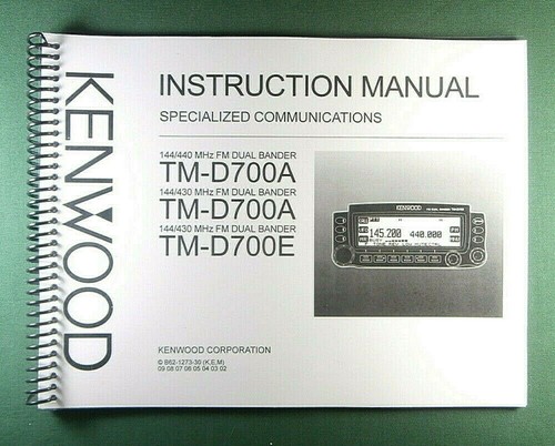 Kenwood d700 manuale - kenwood, tm-d700