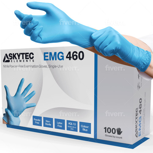 Guanti nitrile blu - blu, skytec
