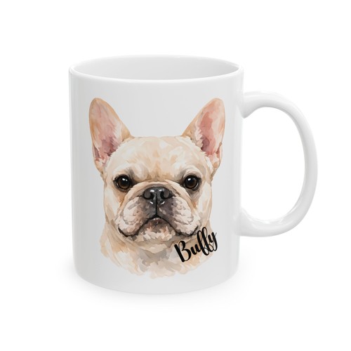 Tazza cane acquerello bulldog - tazza,