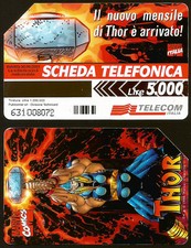SCHEDA TELEFONICA TELECOM Fumetto THOR MARVEL COMICS Avengers SUPEREROI Promo