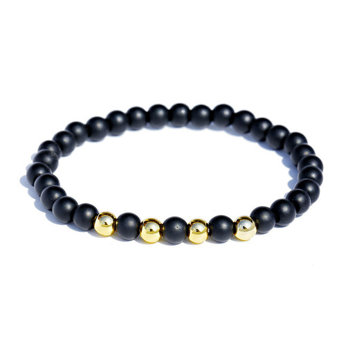 Bracciale con perle nere nero - bracciale,