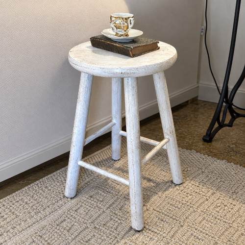 Sgabello legno bianco - legno,