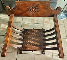 Sedia savonarola intarsiata pieghevole antica