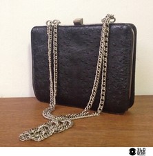 Borsa "Fontana Modelli" Milano in pelle di struzzo vintage 1950s 