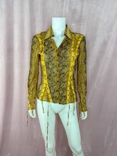 Camicetta donna Angelo Marani 100% seta stampa serpente stringata bottoni Y2K