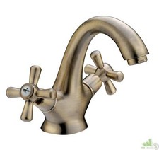 RUBINETTO MISCELATORE LAVABO CROCE BRONZATO 136B SOFIA BAGNO LAVANDINO CLASSICO