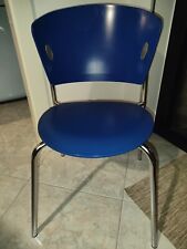 N.4 sedia sedie cucina Marca Bontempi Colore Acciaio E Blu + N.1 Sgabello