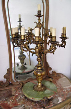 grande splendido antico 800 candelabro candeliere bronzo alabastro 10 luci h90cm