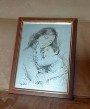 Quadro Serigrafia Su Lamina Metallo CARLO PARISI ,MATERNITÀ.