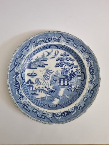 Piatto antico blu - , bianco