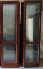 4 Porte Finestre  in legno scuro compresi di telaio