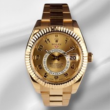 Rolex Sky-Dweller 42Mm 18K Oro Giallo Quadrante Arabo Orologio Da Uomo 326938