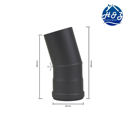 Tubo pellet curva - 15°, 80