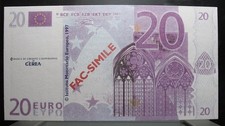 Banconota 20 Euro Fac Simile