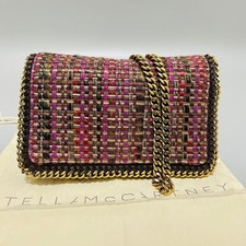 Borsa a tracolla Stella McCartney in tweed con catena multicolore originale...