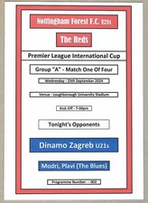 Nottingham u21s dinamo z - dinamo,