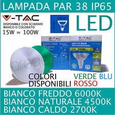 V-TAC LAMPADA LAMPADINA FARETTO FARO LED E27 PAR38 SMD 17W VERDE ROSSO BLU