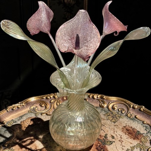 Vaso con fiori vetro - in,