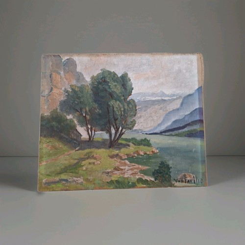 Pittura antica olio - antica, paesaggio