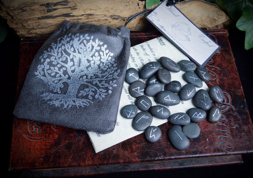 Pietre rune borsa albero - pietre,