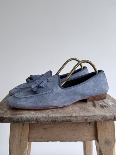 Scarpe mocassini santoni blu - santoni,