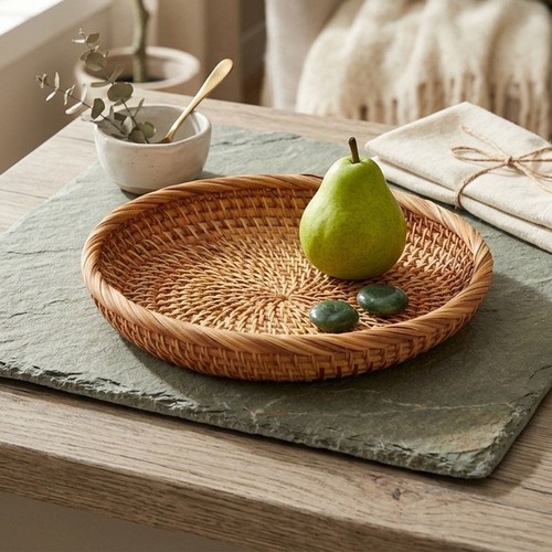 Cesto tondo rattan naturale - cesto,