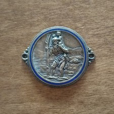 Placchetta Smaltata San Cristoforo protettore automobilisti auto d'epoca Vintage