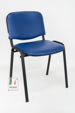 Poltrona sedia per ufficio da conferenza attesa fissa in ecopelle Made in Italy