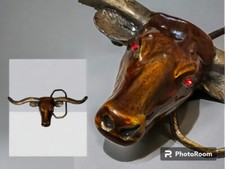 Fibbia Cintura Vintage Corna Lunghe Bue, Mucca Bull Cowboy 1980??