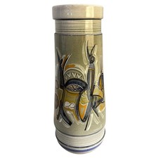 A Unique 1960s Futurist hand-Painted Ceramic Vase by Cianciolo for Nova
