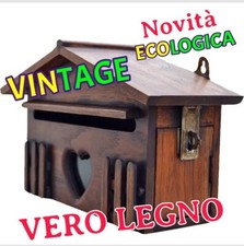 CASSETTA POSTALE BUCA LETTERE POSTA CASA LEGNO VINTAGE RETRÓ ECOLOGICA ESTERNO