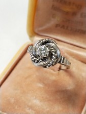 Anello Decò In Oro Bianco 18K Con Diamante