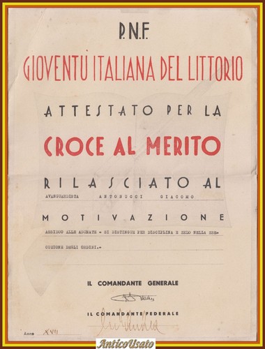 Attestato per croce - attestato, la