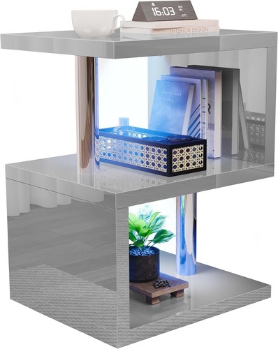 Tavolino laterale con luci led - laterale,