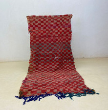 Tappeto lana a scacchi fatto a