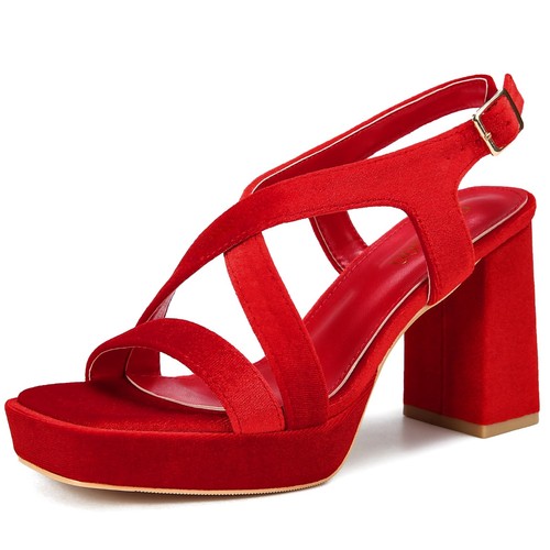 Camssoo rosso velluto - , tacco