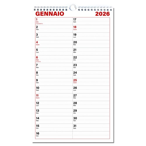 Calendario notes 2026 12 - -,