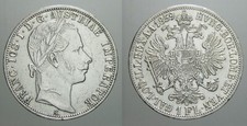 AUSTRIA 1 FIORINO 1859 FRANCESCO GIUSEPPE ZECCA A VIENNA IN ARGENTO 900