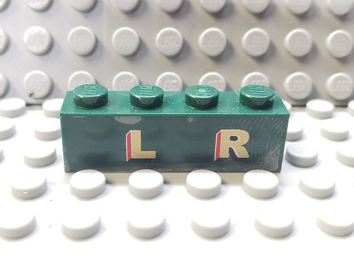 Lego mattone 1x4 - verde, scuro