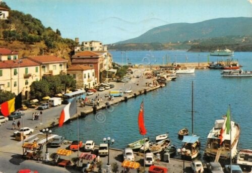 Cartolina isola elba porto - isola, d'elba
