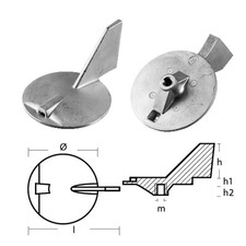 Anodo Pinna per fuoribordo Yamaha V6 150 - 225 HP, Anodi Yamaha Alluminio