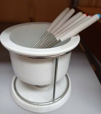 Cioccolatiera Fonduta Classica. Mai Usata. 6 forchettine