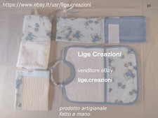Set asilo nido 4 in 1 - Bavaglio Tovaglia Asciugamani e Sacca personalizzabile