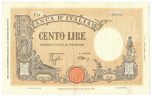 100 lire barbetti grande - 100,