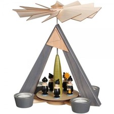 Piramide di Luce Tè Coro Colorato Bxhxt 24,5x29x24,5cm Nuovo Holzpyramide Se.