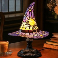Led table lamp witch - led, hat