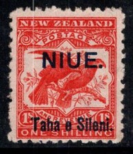 Niue 1903 Michel 10 MNH 100% sovrastampati Taha e 1 Silene, uccellini