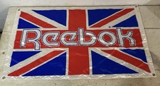 Bandiera REEBOK vintage anni '90 da collezione espositore pubblicitario 23"x41"