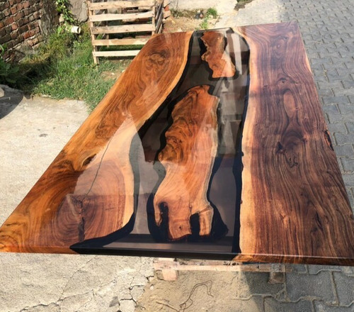 Tavolo fiume nero legno - |, di